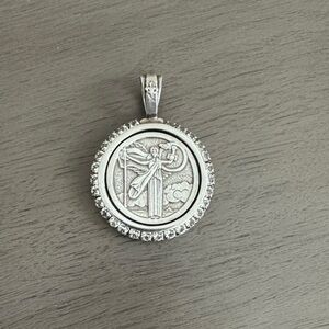 Silver Angelic Medallion Necklace